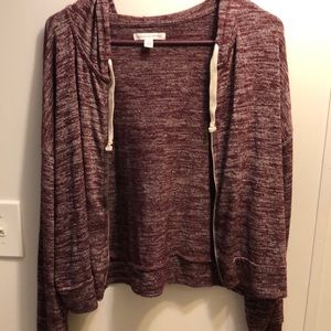 American Eagle purple crop hoodie